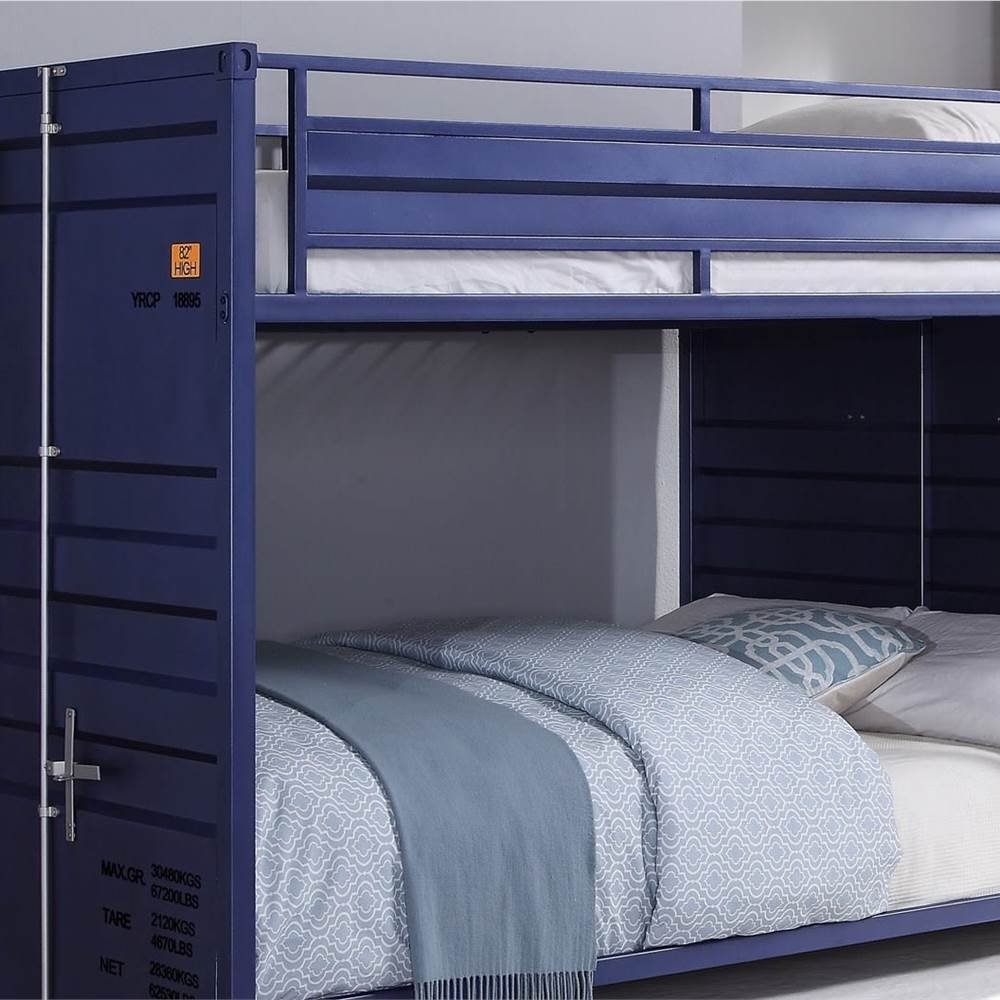 ACME Full-Over-Full Size Container Style Bunk Bed Frame Blue