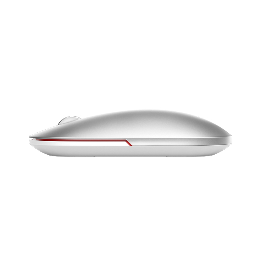 Il mouse ottico Xiaomi supporta la frequenza Bluetooth/Wireless a 2.4 GHz 1000 dpi con design sottile dell'alloggiamento in metallo per ufficio, gioco - argento