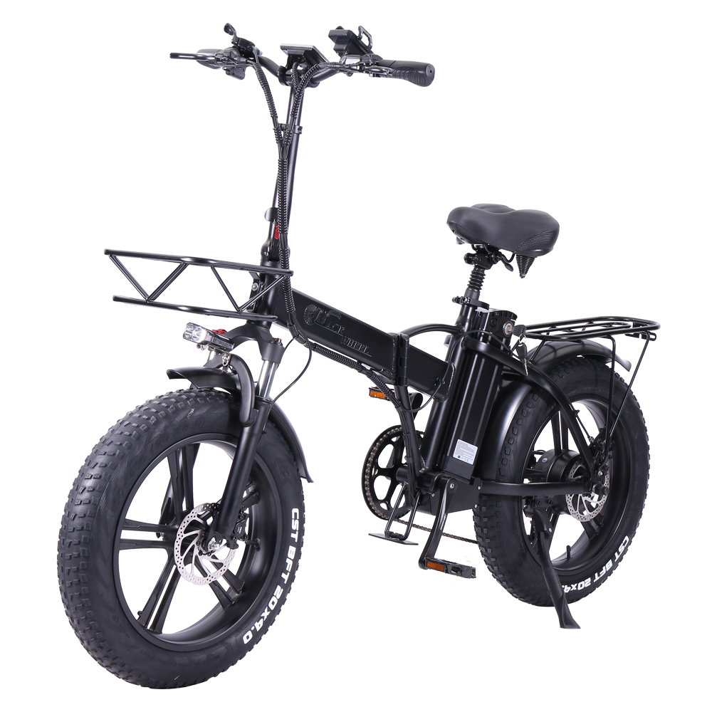 

CMACEWHEEL GW20 Folding Electric Moped Bike 20 x 4.0 Fat Tires Alloy integrated Wheels Five Gears 750W Motor 15Ah Large Battery Up To 100km Range Max Speed 45km/h Smart Display - Black