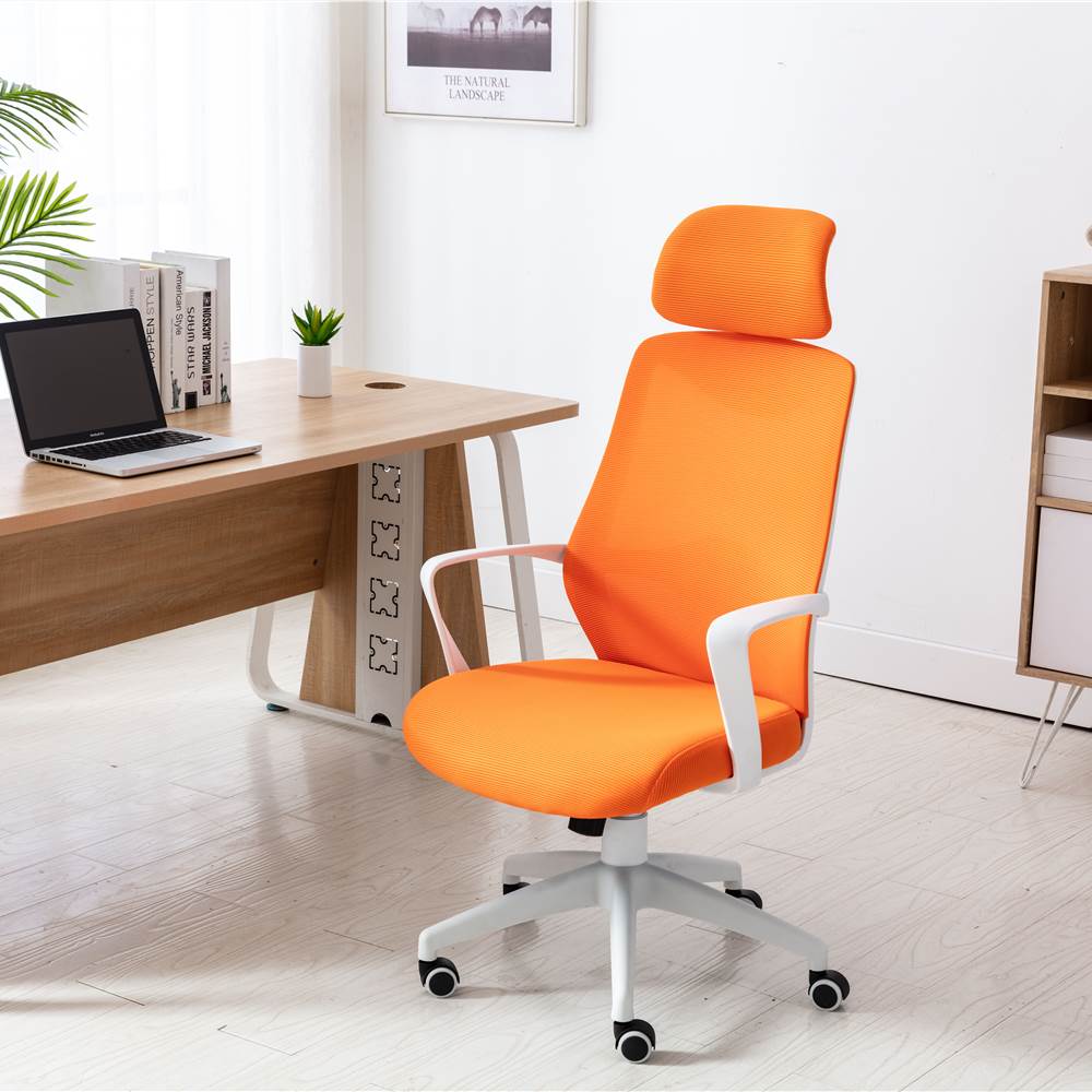 

Home Office Mesh Rotatable Chair Height Adjustable with Ergonomic High Backrest and Casters - Orange
