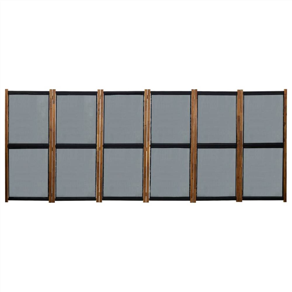 6-Panel Room Divider Black 420x170 cm
