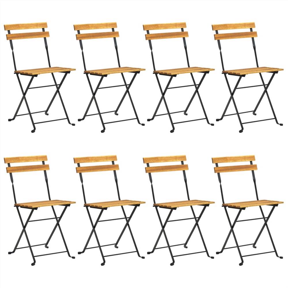 9 Piece Folding Outdoor Dining Set Solid Acacia Wood