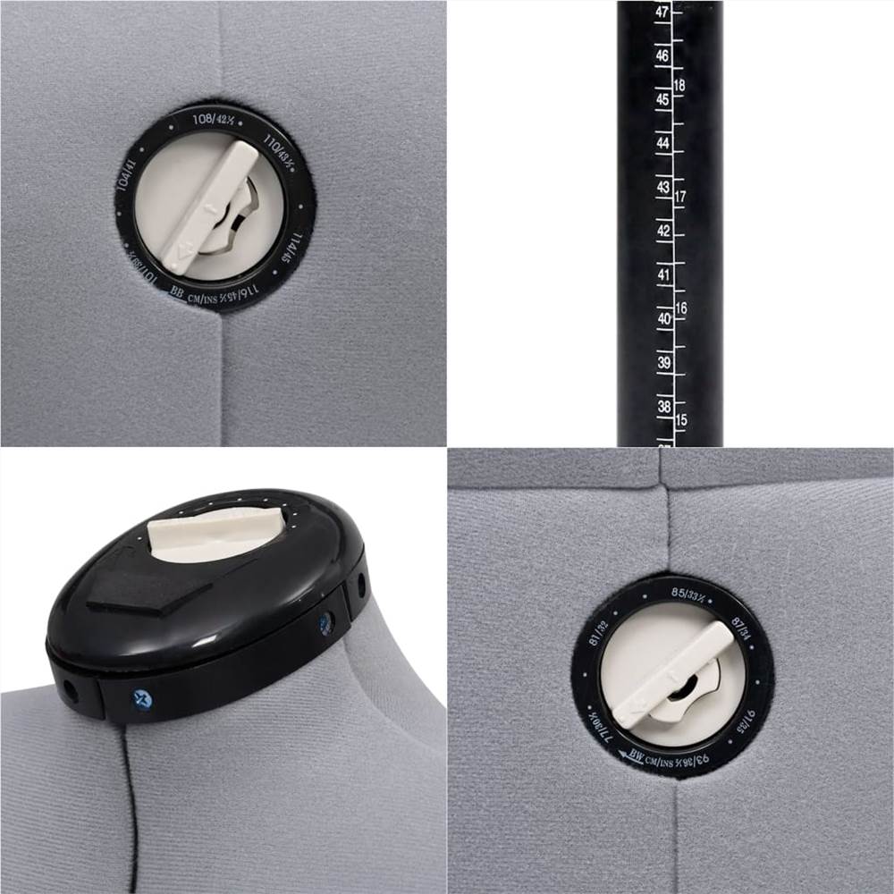 Adjustable Dress Form Female Grey M Size 4046