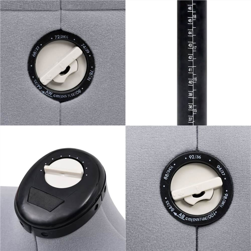 Adjustable Dress Form Female Grey S Size 3340