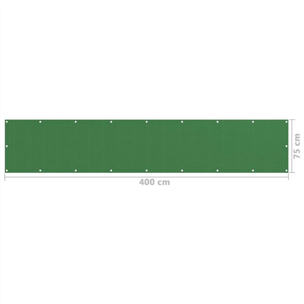 Balcony Screen Light Green 75x400 cm HDPE