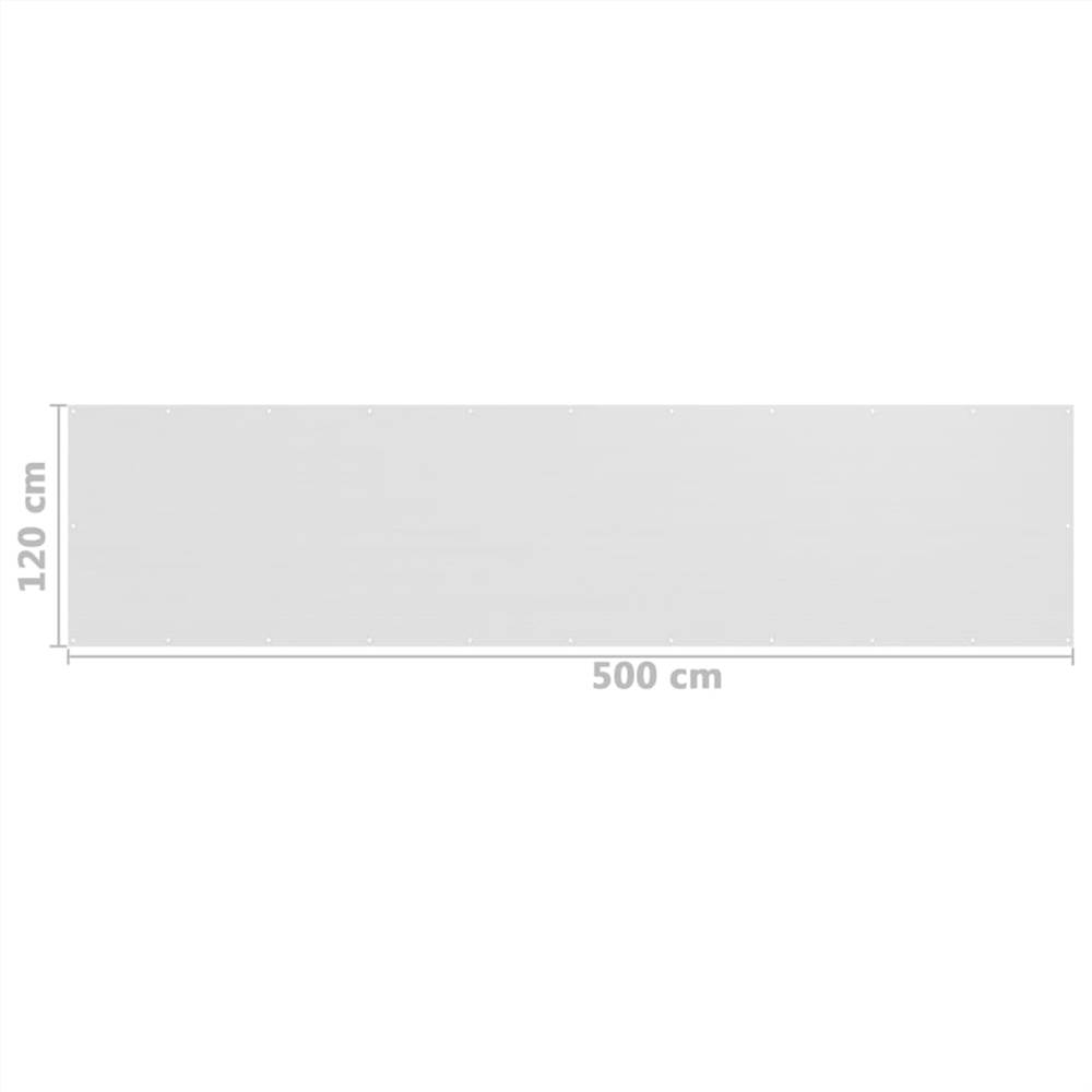 Balcony Screen White 120x500 cm HDPE
