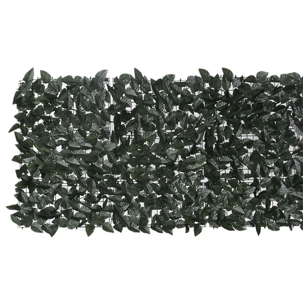 Balcony Screen with Dark Green Leaves 500x75 cm