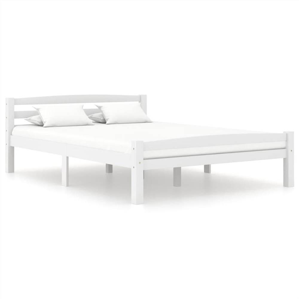 

Bed Frame White Solid Pinewood 120x200 cm