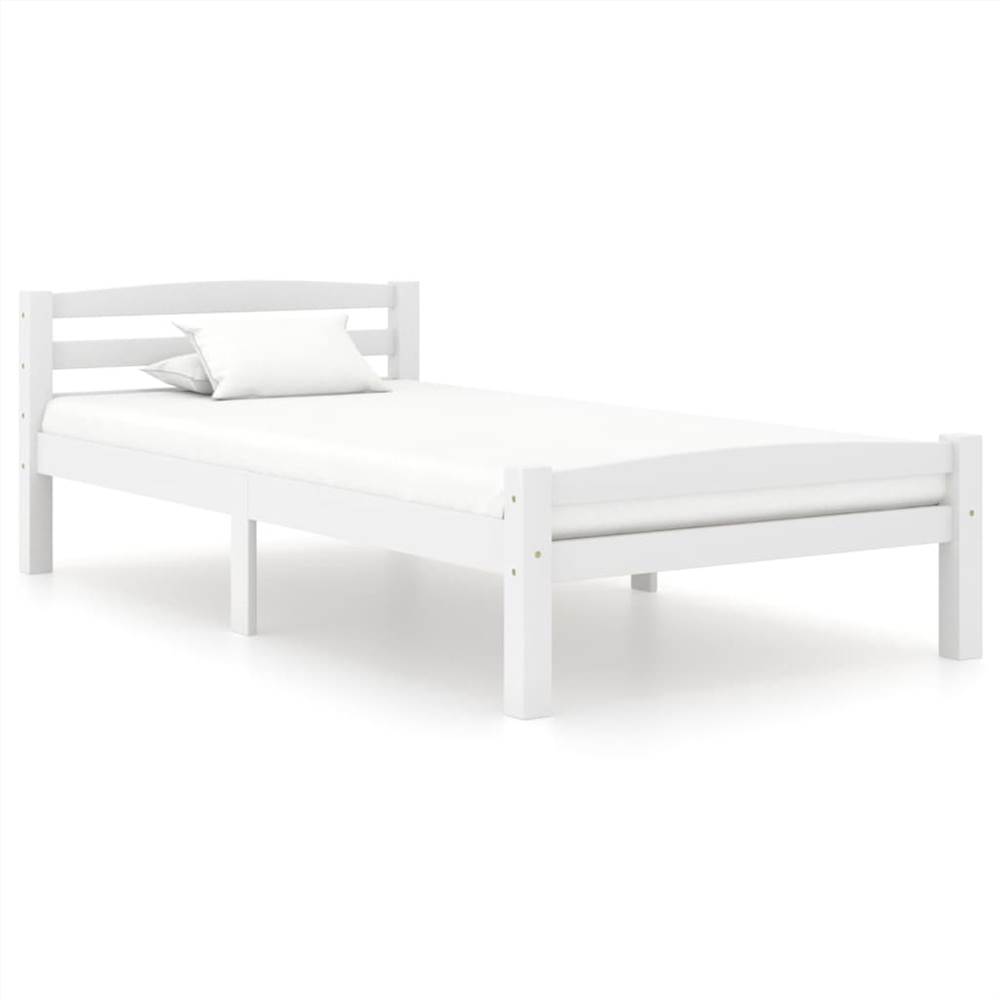 

Bed Frame White Solid Pinewood 90x200 cm