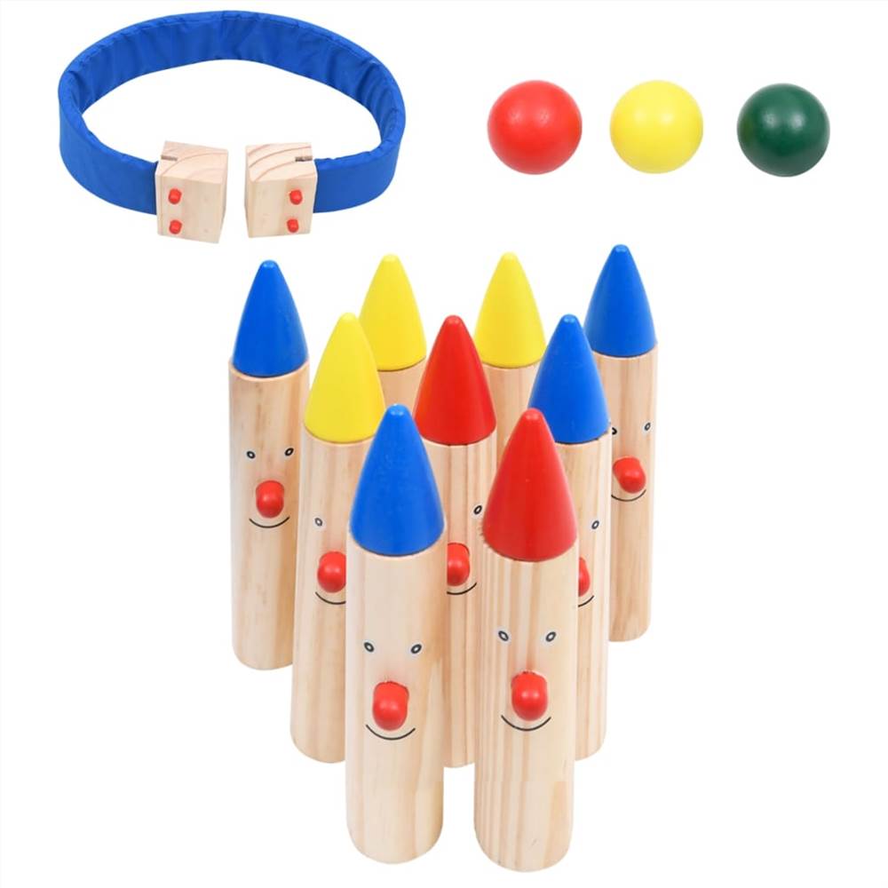Bowling Game Multicolour Solid Pinewood 17 Bowling Game Multicolour Solid Pinewood