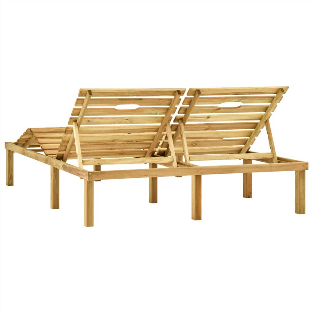 Double Sun Lounger Green Impregnated Pinewood