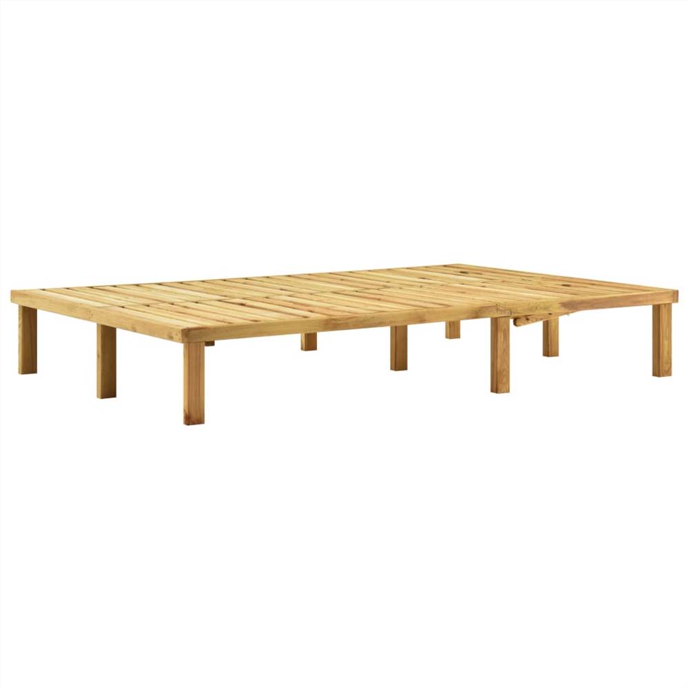 Double Sun Lounger Green Impregnated Pinewood