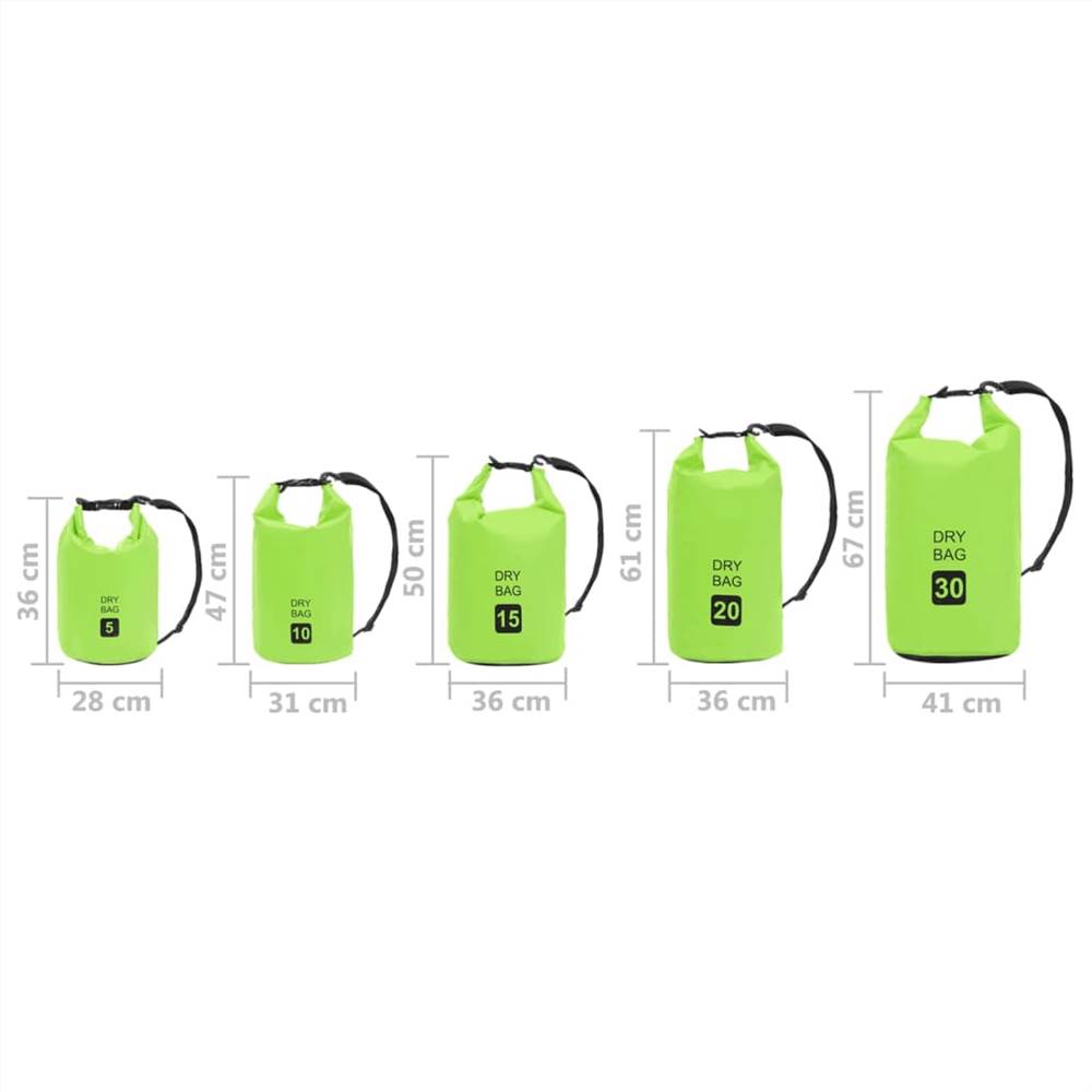 Dry Bag Green 10 L PVC
