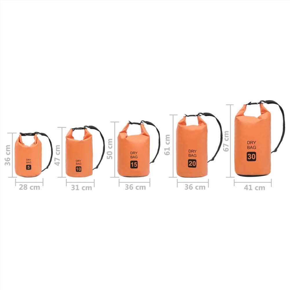 Dry Bag Orange 20 L PVC