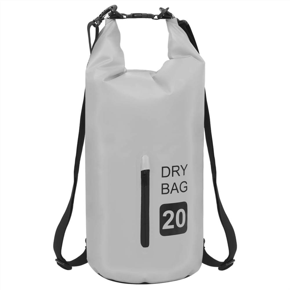 Dry Bag with Zipper Grey 20 L PVC