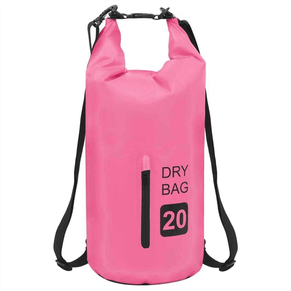 Dry Bag with Zipper Pink 20 L PVC