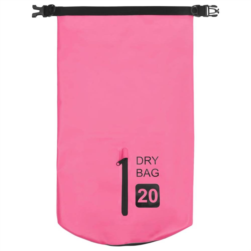 Dry Bag with Zipper Pink 20 L PVC