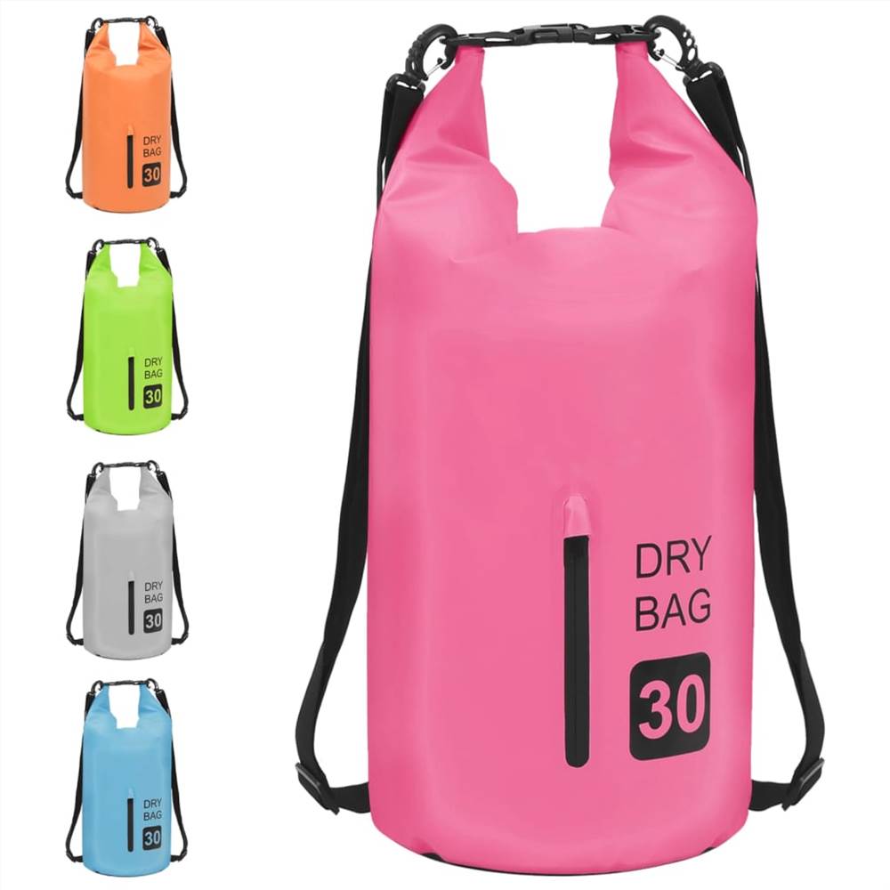 Dry Bag with Zipper Pink 30 L PVC
