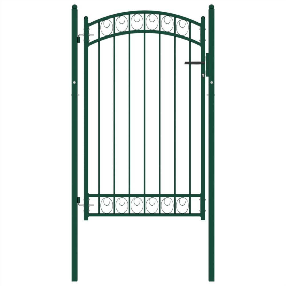 

Fence Gate with Arched Top Steel 100x150 cm Green