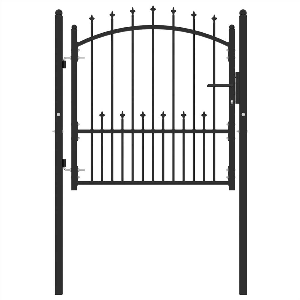 Fence Gate with Spikes Steel 100x100 cm Black