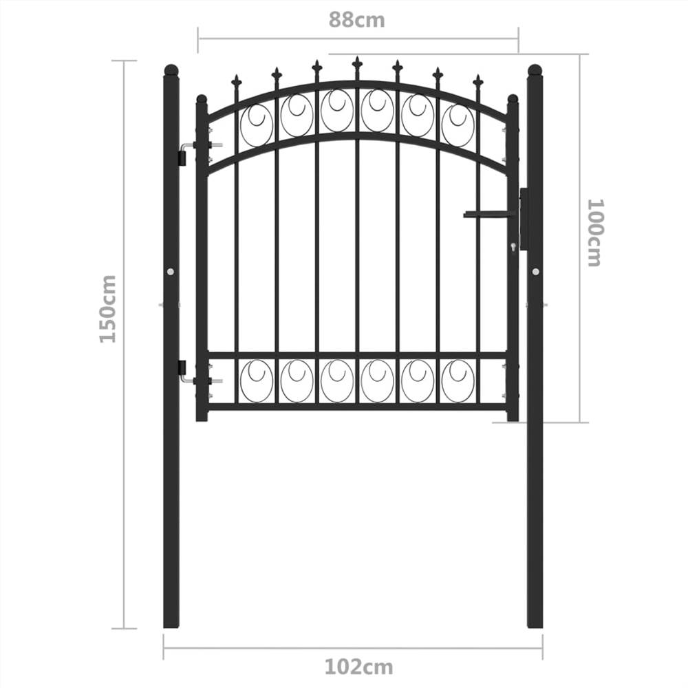 Fence Gate with Spikes Steel 100x100 cm Black