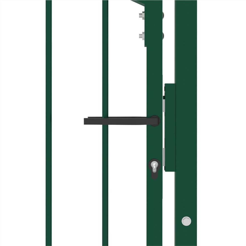 Fence Gate with Spikes Steel 100x125 cm Green