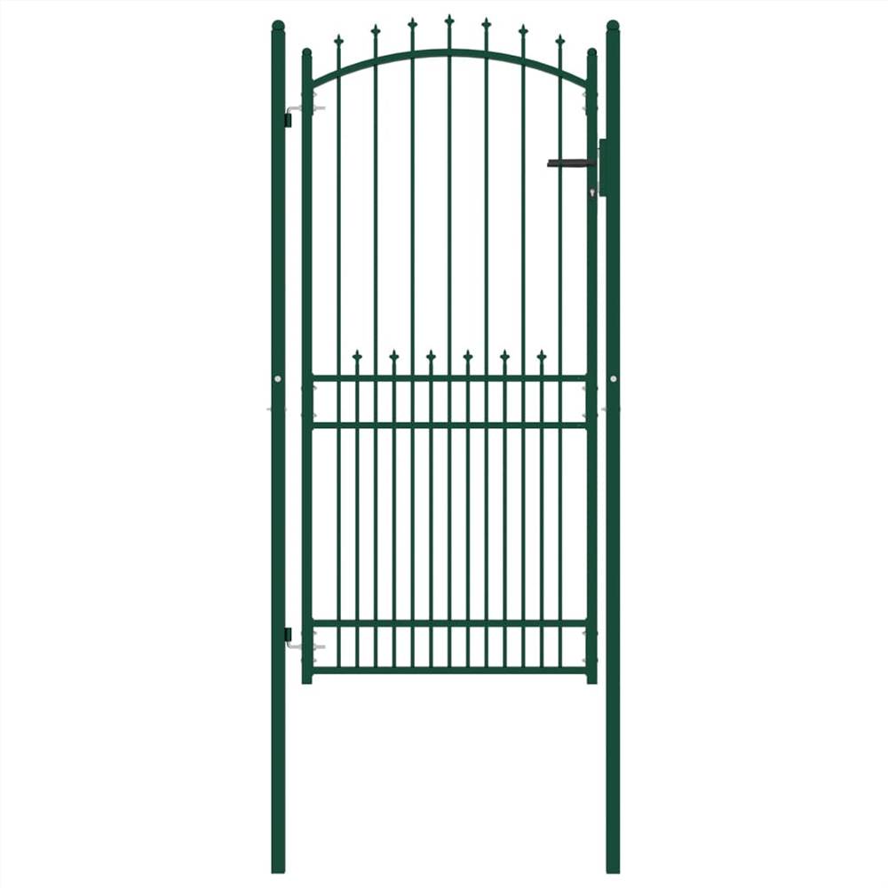 

Fence Gate with Spikes Steel 100x200 cm Green