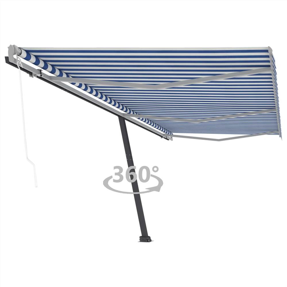 Freestanding Automatic Awning 600x350cm Blue/White