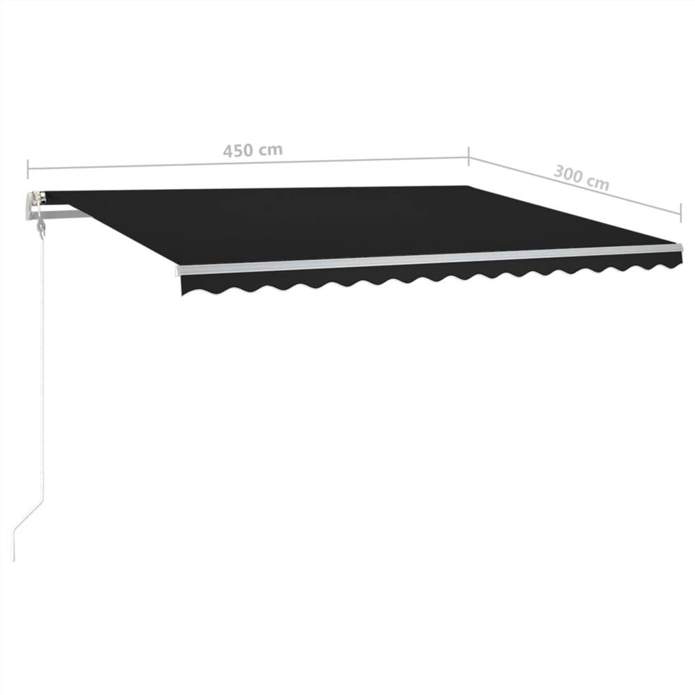 Freestanding Manual Retractable Awning 450x300 cm Anthracite