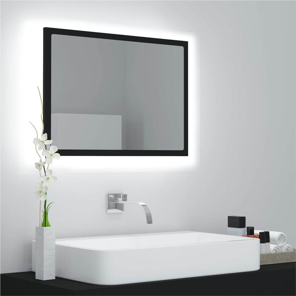 Μαύρο 60x8.5x37 cm μοριοσανίδα LED μπάνιου