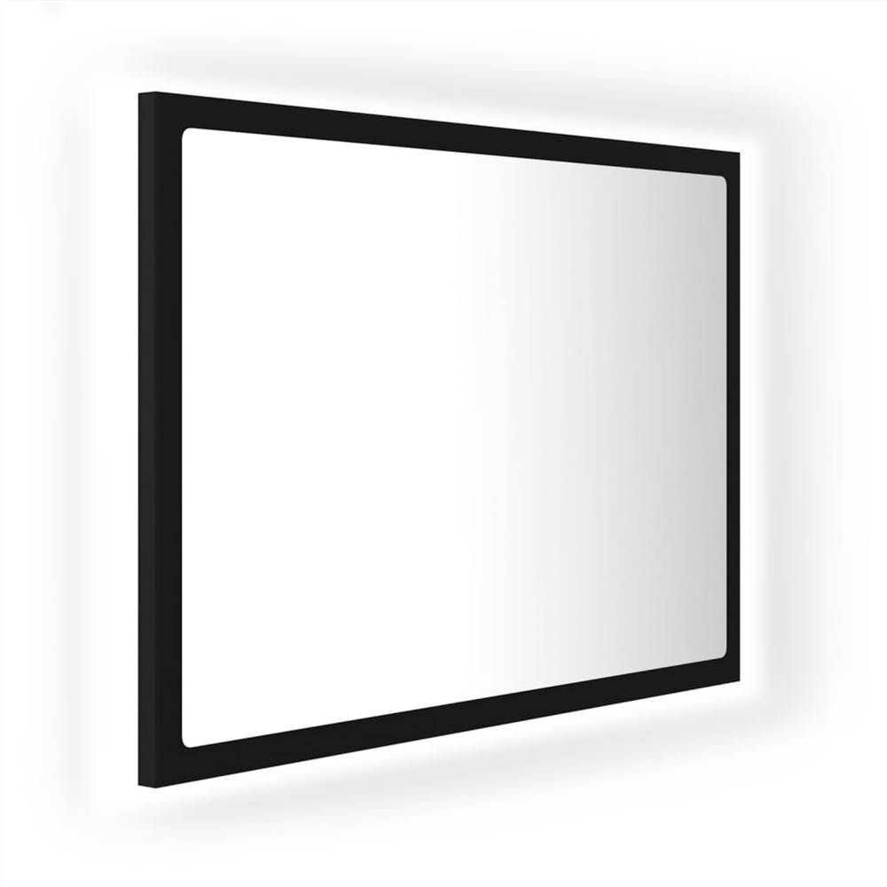 LED Bathroom Mirror Black 60x8.5x37 Cm Chipboard 7 LED Bathroom Mirror Black 60x8.5x37 cm Chipboard