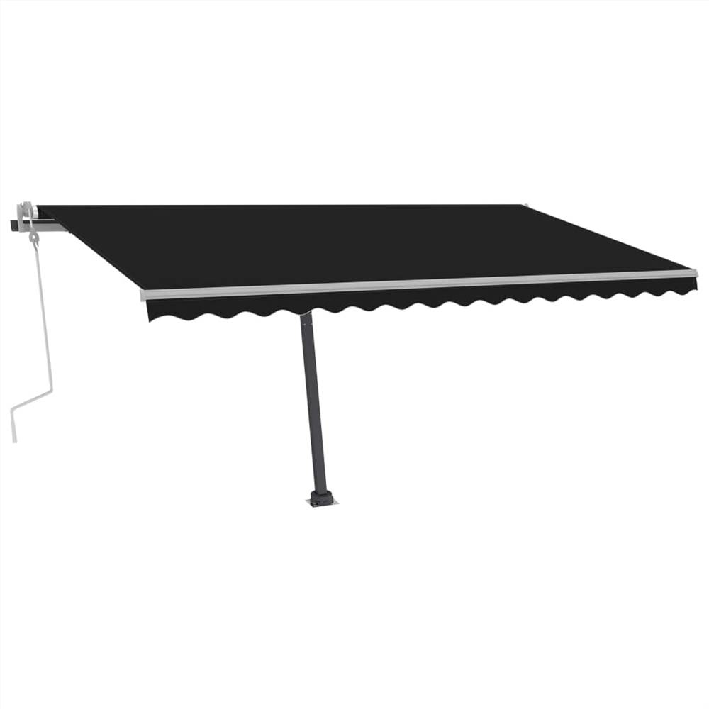Manual Retractable Awning with LED 450x350 cm Anthracite