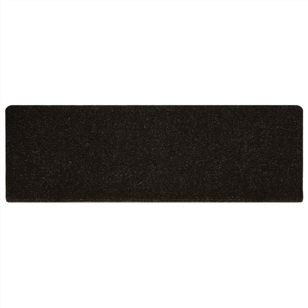 Stair Mats 15 pcs Needle Punch 65x25 cm Brown