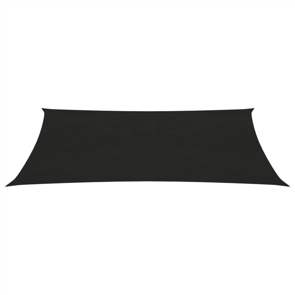 Sunshade Sail 160 g/m² Black 4x7 m HDPE