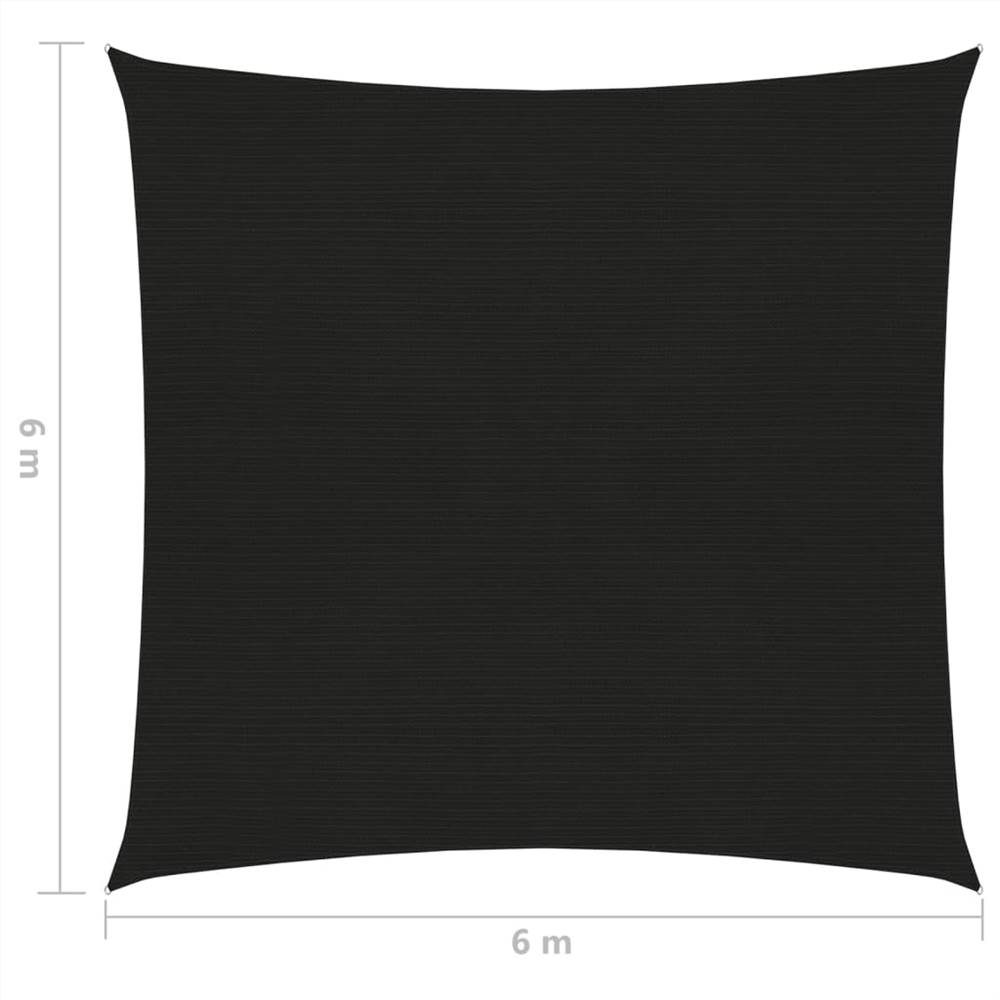 Sunshade Sail 160 g/m² Black 6x6 m HDPE