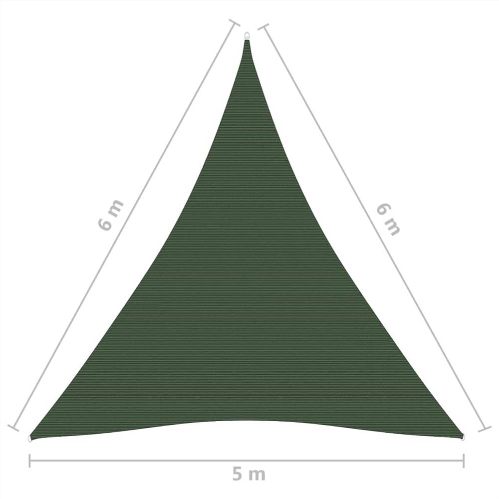 Sunshade Sail 160 g/m² Dark Green 5x6x6 m HDPE