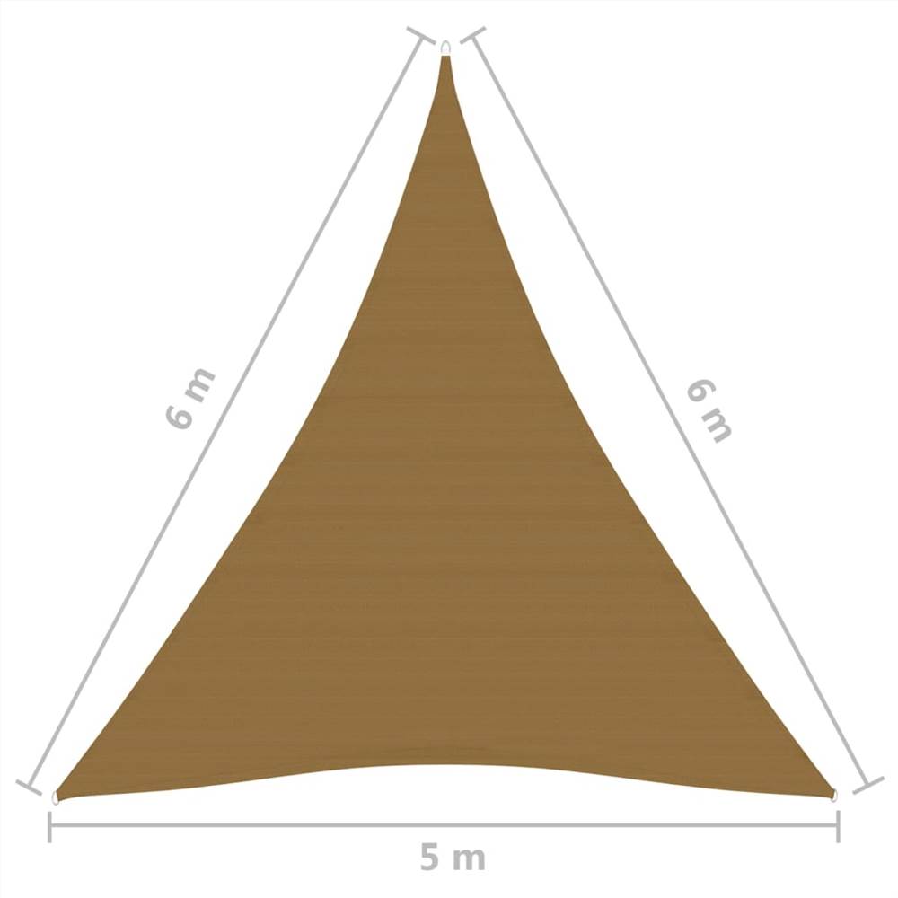 Sunshade Sail 160 g/m² Taupe 5x6x6 m HDPE