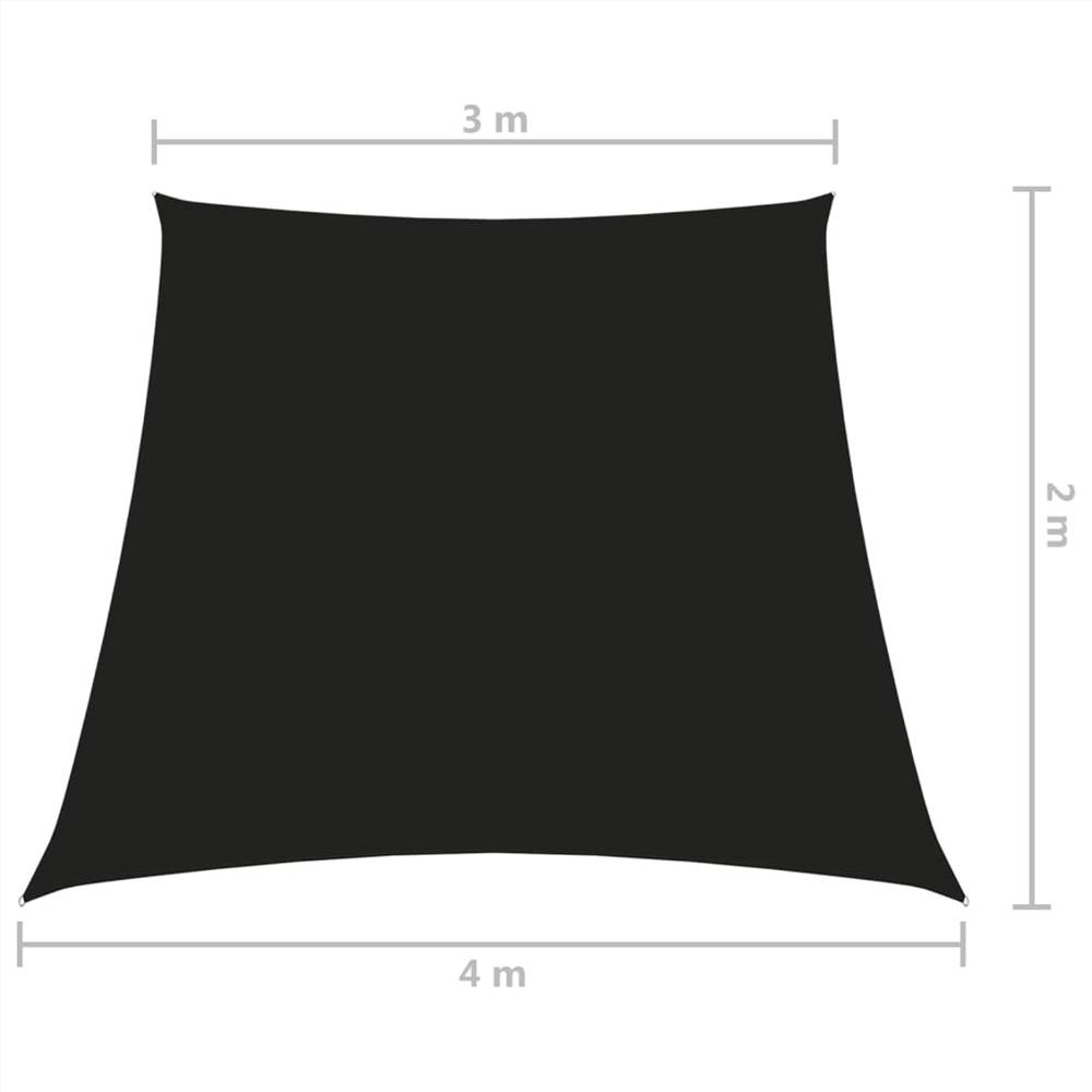 Sunshade Sail Oxford Fabric Trapezium 3/4x2 m Black