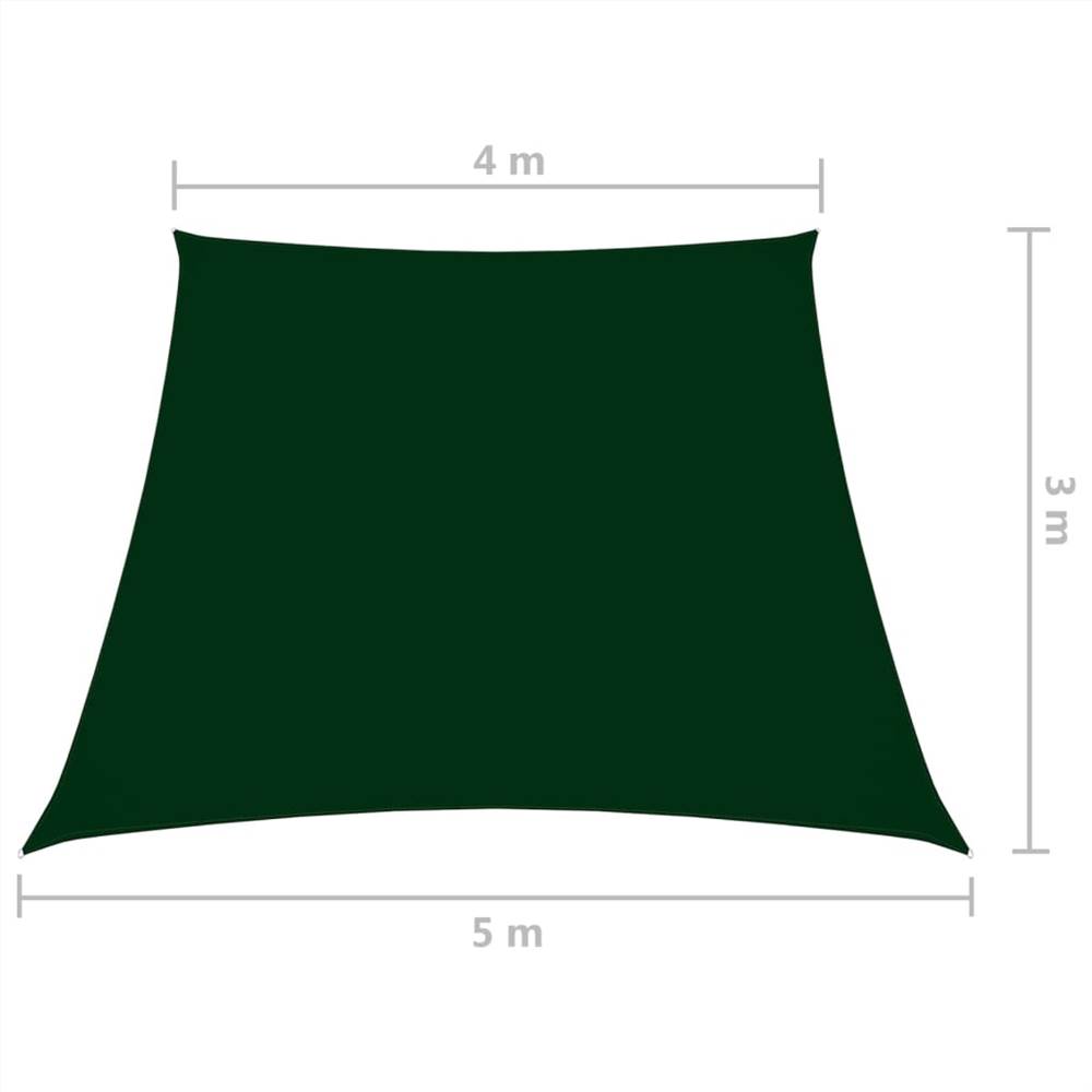 Sunshade Sail Oxford Fabric Trapezium 4/5x3 m Dark Green