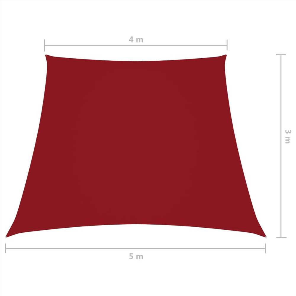 Sunshade Sail Oxford Fabric Trapezium 4/5x3 m Red