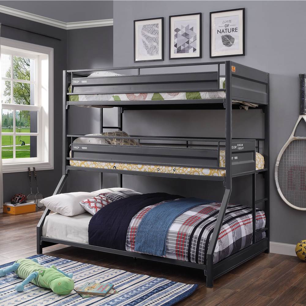 Triple Bed Frame Metal, Cargo Twin Bed Trundle