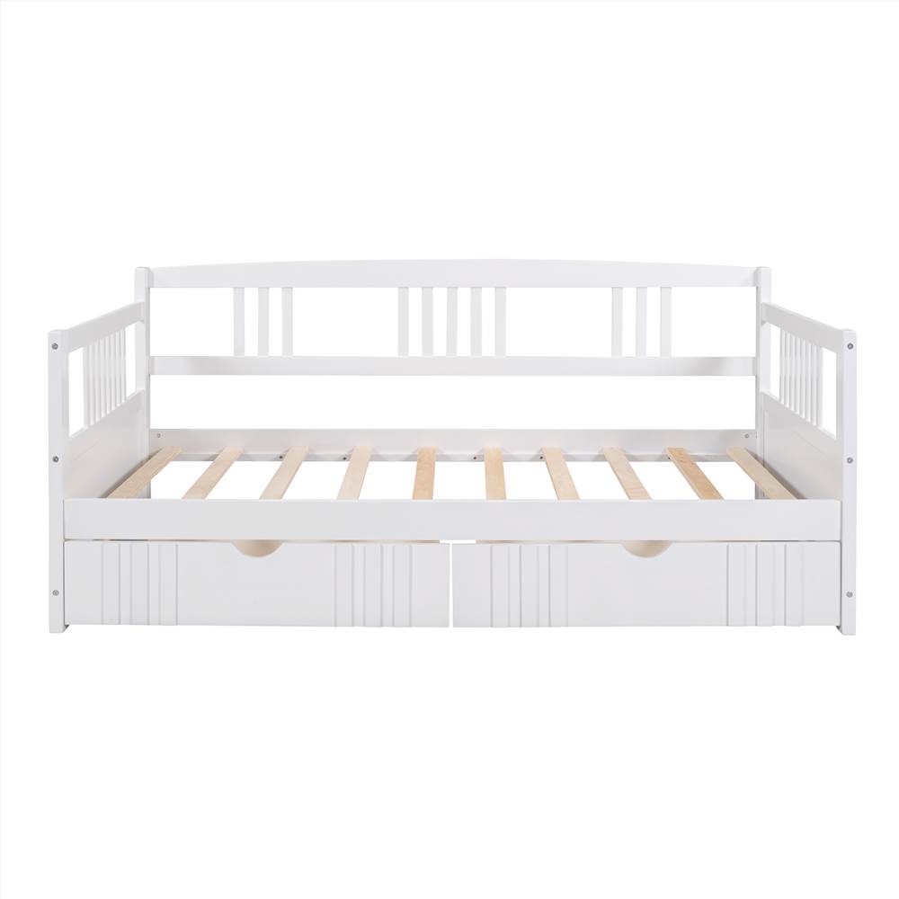 Twin Size Daybed with 2 Storage Drawers White