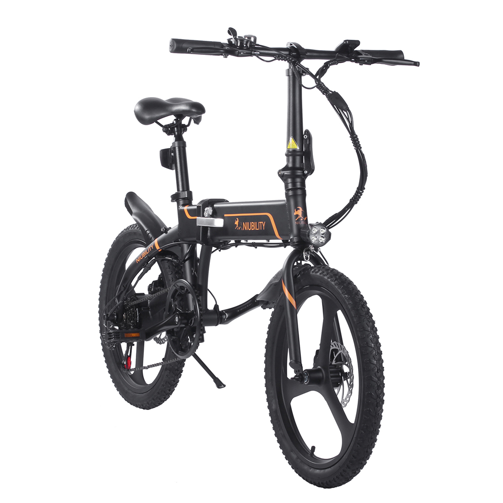 NIUBILITY B20 Electric Moped Folding Bike 20 inch 42V 10.4Ah Battery 40km -50km Mileage 350W Motor Max 25km/h Double Disc Brake Variable Speed System SHIMANO 6-Speed rear derailleur LED Light KMC Chain - Black