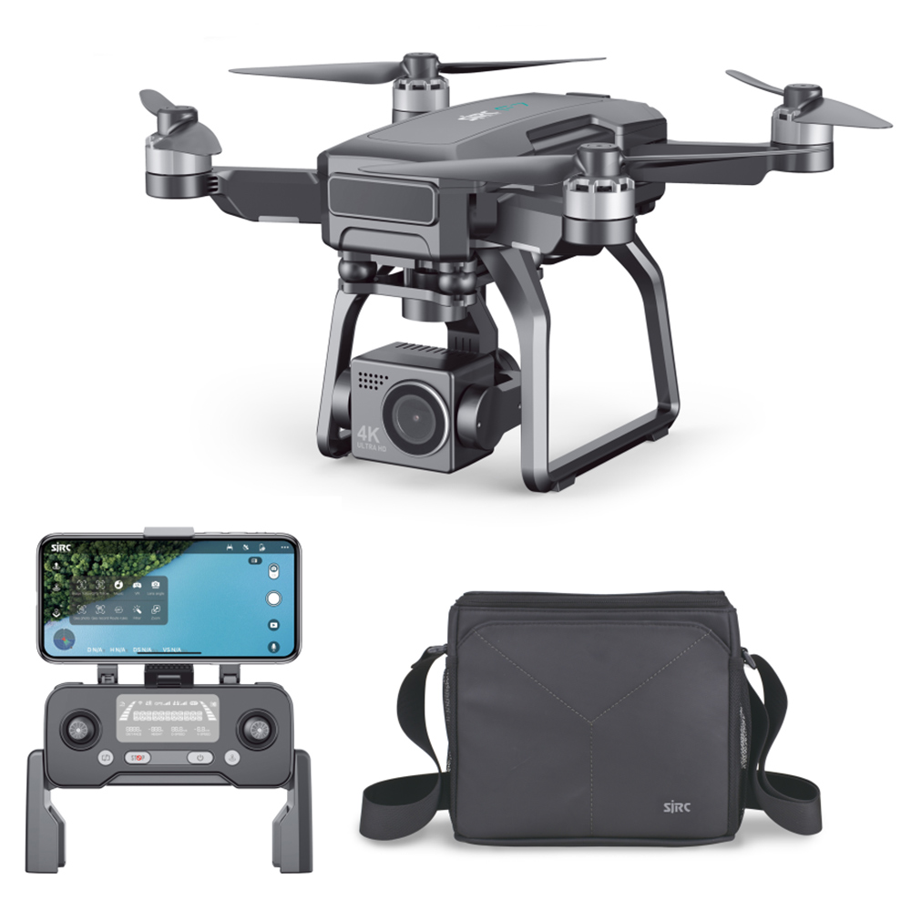 SJRC F7 4K Pro GPS 5G WIFI 3KM FPV Drone senza spazzole a flusso ottico a giunto cardanico meccanico a 3 assi - Una batteria con borsa