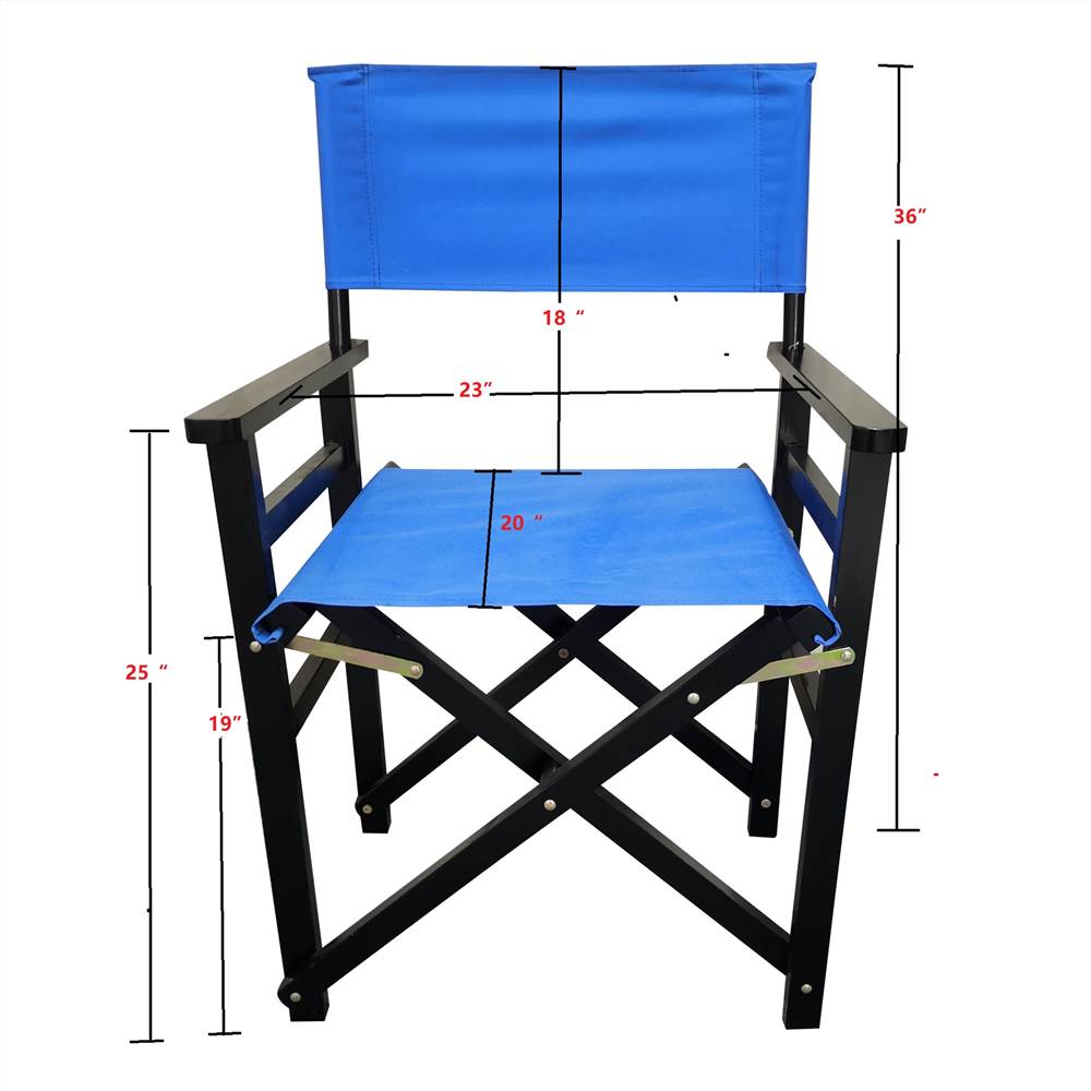 Folding Chair Wooden Director Chair Canvas Folding Chair  Folding Chair  2pcs Set   Populus   Canvas  Color   Blue  461372 8 