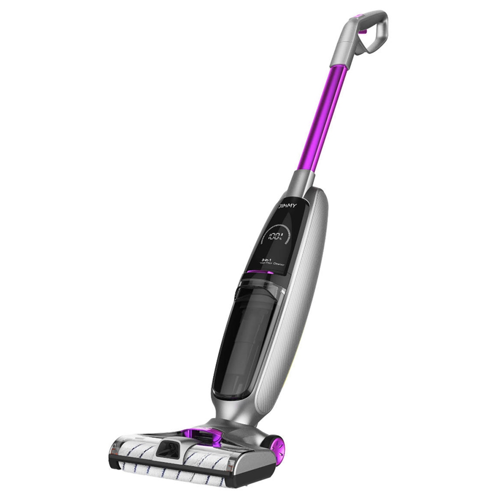 JIMMY PowerWash HW8 Pro Cordless Wet Dry Smart Vacuum Cleaner Washer Instantly Dry One-Touch Self-Cleaning 15000Pa Brushless Digital Motor 3000mAh Replaceable Battery 35Mins Run Time Detachable Water Tank LED Display - Purple