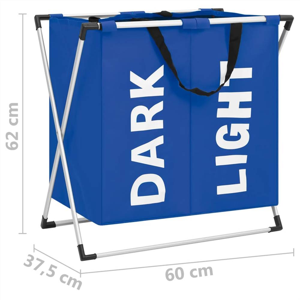 2-Section Laundry Sorter Blue