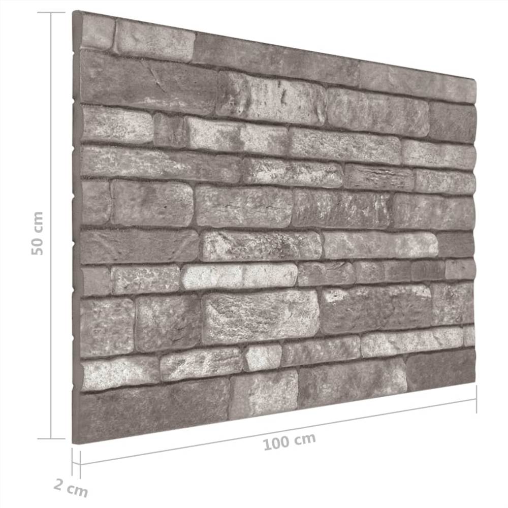 3D Wall Panels with Dark Grey Brick Design 10 pcs EPS