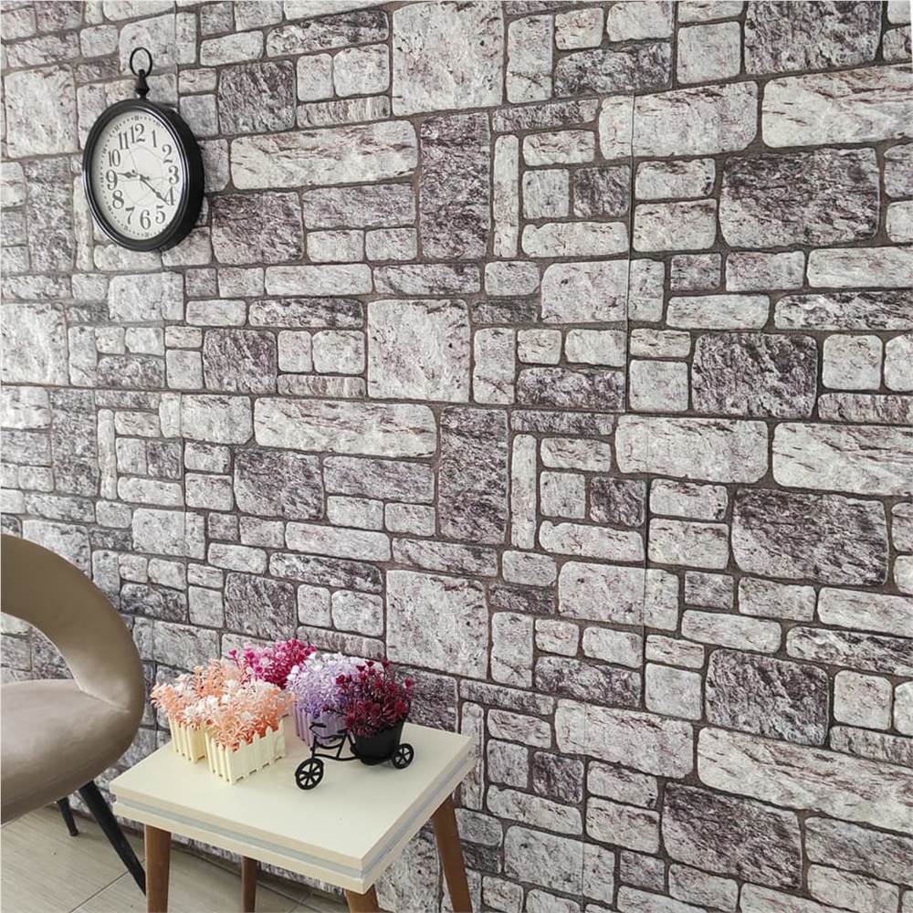 3D Wall Panels with Light Grey Brick Design 10 pcs EPS