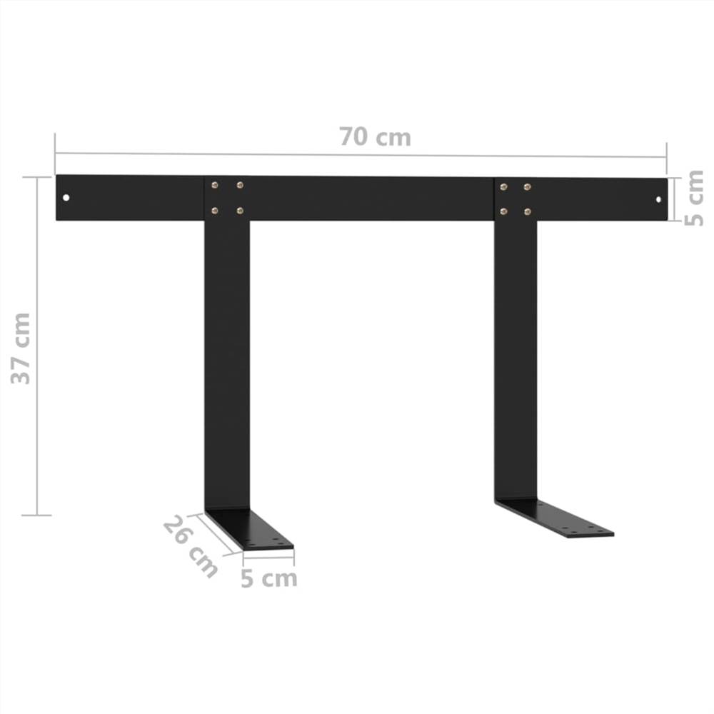 Backrest for Pallet Sofa Black 70 cm Iron